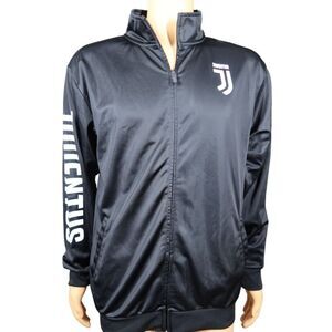 Juventus Track Jacket Size‎ L Football Club F.C. Juve Italian Soccer Black Turin